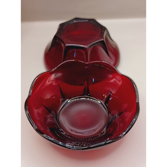 Cristal D'Arques-Durand Water Goblet Cavalier Ruby Glass, Finger Bowls Set of 2 - Picture 12 of 15